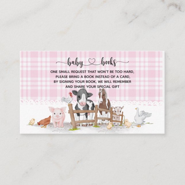 Tarjeta De Recepción Animales de granja Baby Shower I Cumpleaños (Anverso)