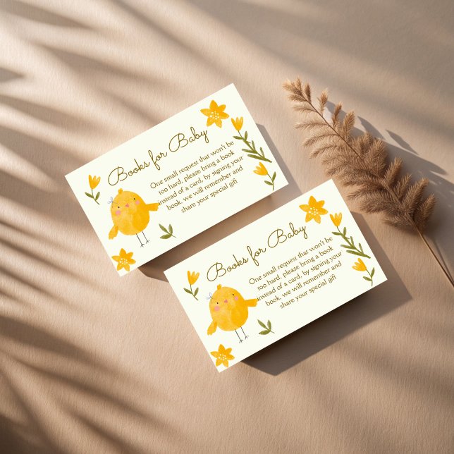 Tarjeta De Recepción Animales de granja de pollo solicitud de un libro  (Chicken farm animals spring baby shower book request enclosure cards books for baby cards)