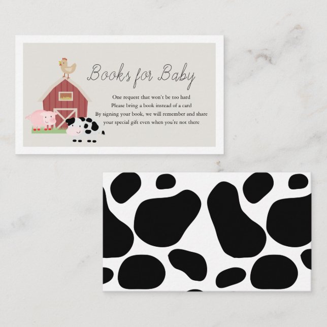 Tarjeta De Recepción Animales de granja Libros Beige Barnyard para Baby (Anverso / Reverso)