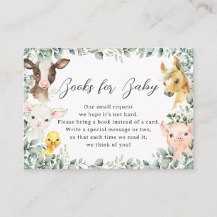 Tarjeta De Recepción Animales de granja Libros de Barnyard para el bebé
