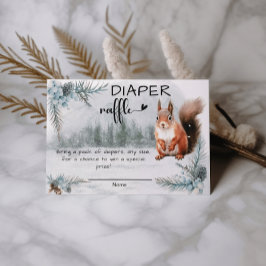 Tarjeta De Recepción Animales de invierno Baby Shower Diaper Raffle