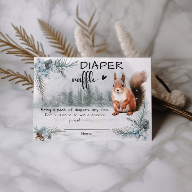 Tarjeta De Recepción Animales de invierno Baby Shower Diaper Raffle (Subido por el creador)