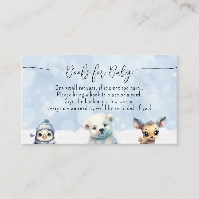 Tarjeta De Recepción Animales de invierno fríos fuera de los libros par (Anverso)