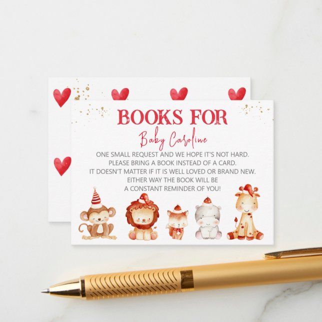 Tarjeta De Recepción Animales de invierno, libros para bebés, bibliotec (Anverso/Reverso In Situ)