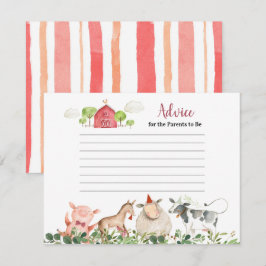 Tarjeta De Recepción Animales de la granja Consejo de vegetación de Bar