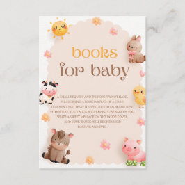 Tarjeta De Recepción Animales de la granja de animales Baby Shower Libr