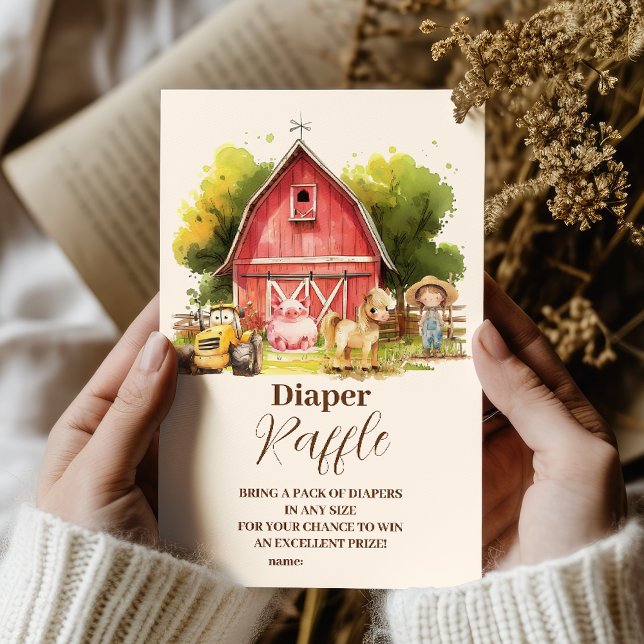Tarjeta De Recepción Animales de la granja de animales Raffle Diapper (Subido por el creador)