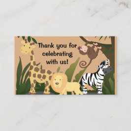 Tarjeta De Recepción Animales de la jungla de Baby Shower personalizado
