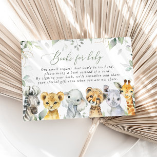 Tarjeta De Recepción Animales De La Selva, Safari, Salvajes, Libros Par