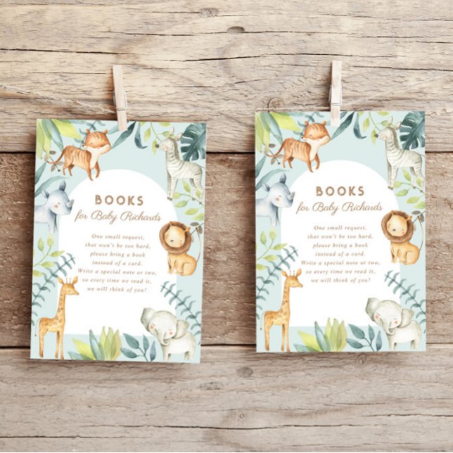 Tarjeta De Recepción Animales de safari de boho dulce preparan libros p (Subido por el creador)