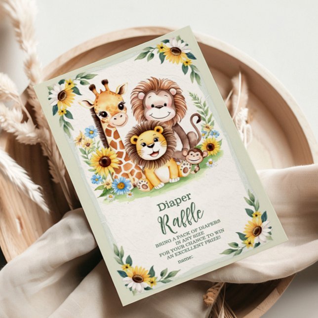 Tarjeta De Recepción Animales de Safari de la Jungla Tropical Despertan (Subido por el creador)