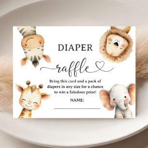 Tarjeta De Recepción Animales de Safari en la Selva Baby Shower Rifa de
