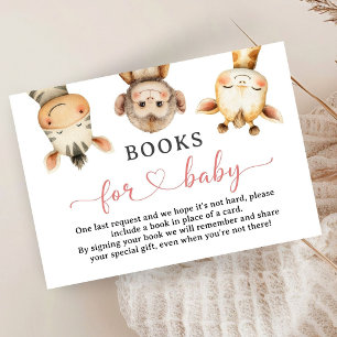 Tarjeta De Recepción Animales de Safari Fiesta de Bebé Niña Libros Para