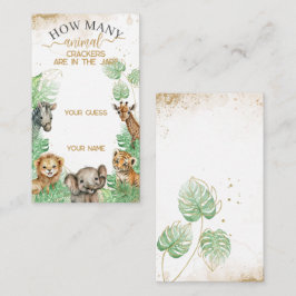 Tarjeta De Recepción Animales de Safari Juego de galletas tropicales de
