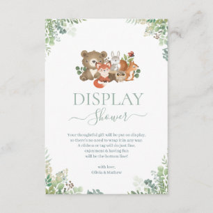Tarjeta De Recepción Animales de Woodland Baby Shower Display Shower En