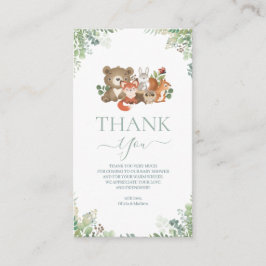 Tarjeta De Recepción Animales de Woodland Baby Shower Gracias