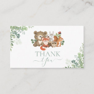 Tarjeta De Recepción Animales de Woodland Cumpleaños Baby Shower Gracia