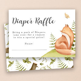 Tarjeta De Recepción Animales de Woodland Cute Fox Diaper Raffle