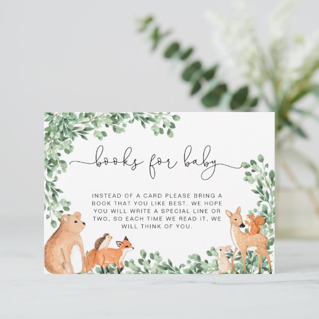 Tarjeta De Recepción Animales de Woodland Libros Blancos Solicitan Inse (Anverso de pie)