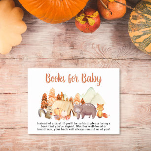 Tarjeta De Recepción Animales De Woodland Libros De Otoño Para Baby Sho