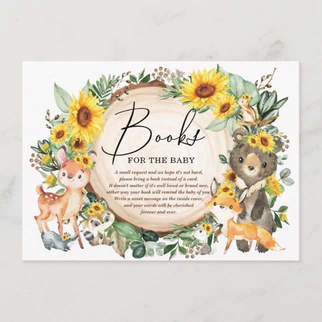 Tarjeta De Recepción Animales de Woodland Libros de vegetación de giras (Anverso)