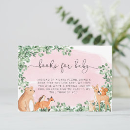 Tarjeta De Recepción Animales de Woodland Libros Rosados Solicitan Inse