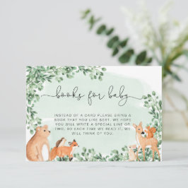 Tarjeta De Recepción Animales de Woodland Libros Verdes Solicitan Inser