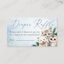 Tarjeta De Recepción Animales de Woodland Oh Baby Winter Diaper Raffle