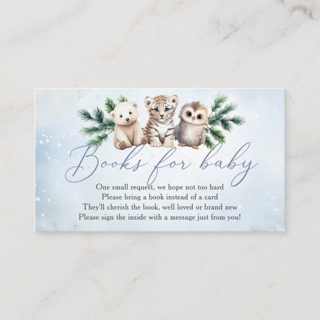 Tarjeta De Recepción Animales De Woodland Oh Libros De Invierno Para Be (Anverso)