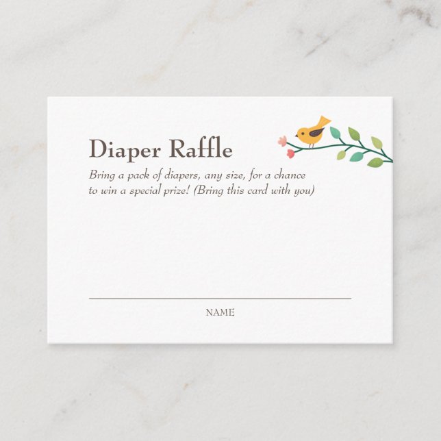 Tarjeta De Recepción Animales de Woodland singulares Diaper Raffle (Anverso)