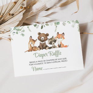 Tarjeta De Recepción Animales del bosque, Bosque, Salvaje, Rifa de paña