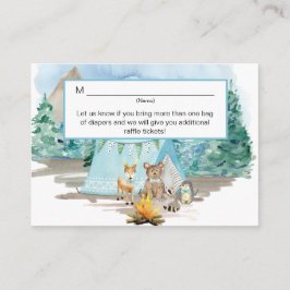 Tarjeta De Recepción Animales del bosque ciervo oso floral niño baby sh