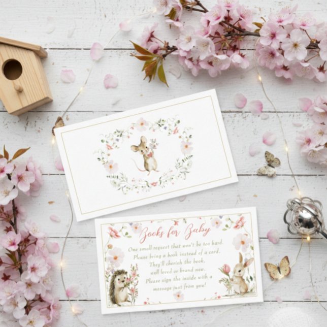 Tarjeta De Recepción Animales del Bosque de Flores Acuarela para Baby S (Subido por el creador)