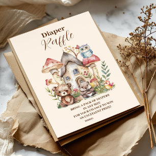 Tarjeta De Recepción Animales del bosque de vegetación suave Diapper Ra