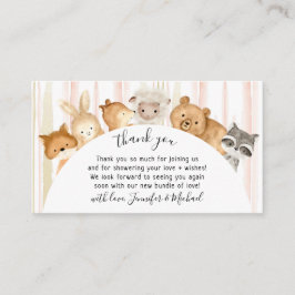Tarjeta De Recepción Animales del Bosque Gracias
