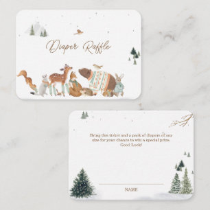Tarjeta De Recepción Animales del bosque invernal Baby Shower Pañal