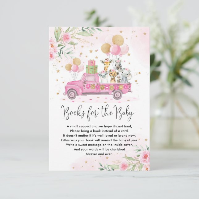 Tarjeta De Recepción Animales Fiestas de la jungla globan libros para n (Anverso de pie)