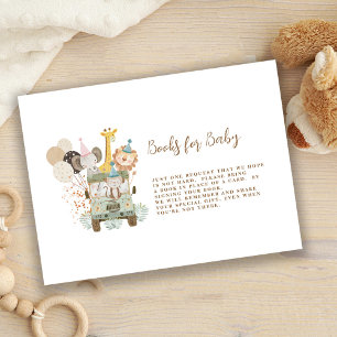 Tarjeta De Recepción Animales Lindos de Bosque Boho Libros para Bebé