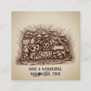 Tarjeta De Recepción Animales lindos esperando Halloween
