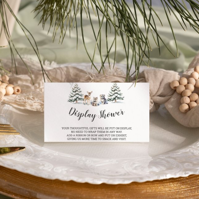 Tarjeta De Recepción Animales para bebés de Woodland de invierno|Ducha  (Subido por el creador)