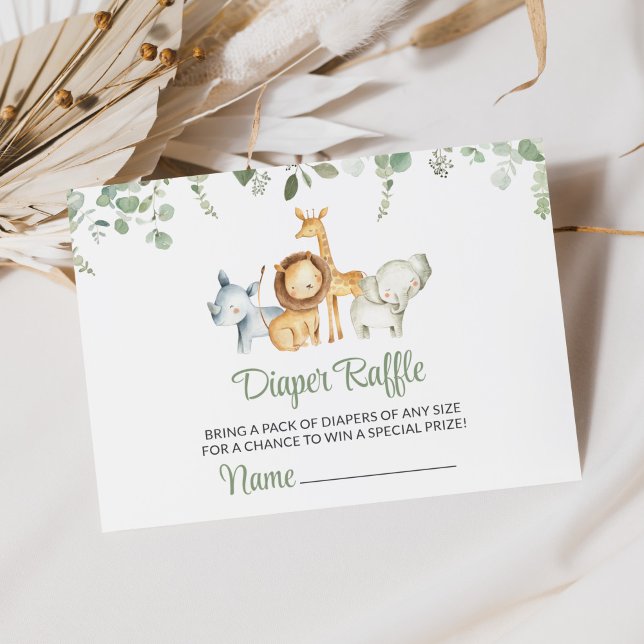 Tarjeta De Recepción Animales Safari, jungla, vegetación, deslumbramien (Subido por el creador)