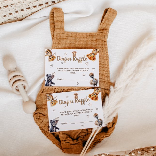 Tarjeta De Recepción Animales Safari modernos Raffle Diaper (Subido por el creador)