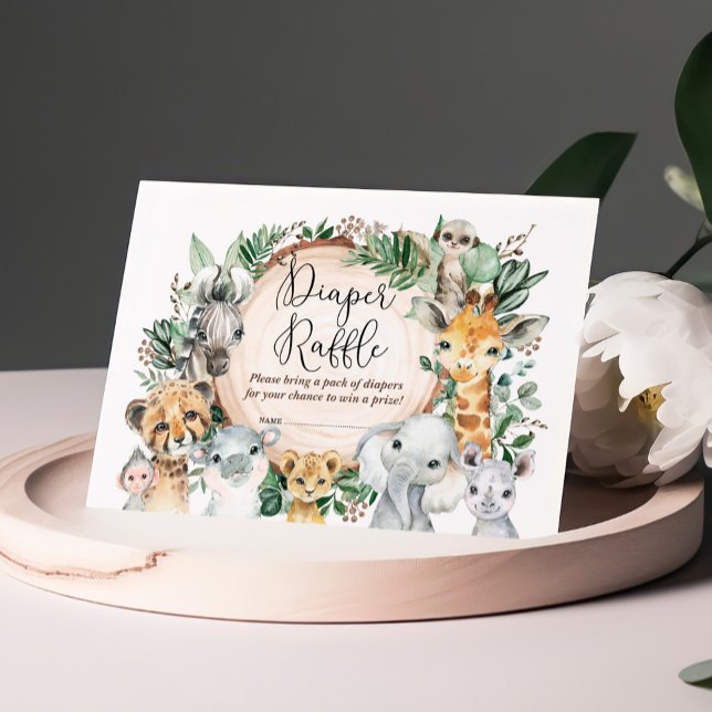 Tarjeta De Recepción Animales salvajes de Safari Baby Shower Diaper Raf (Subido por el creador)
