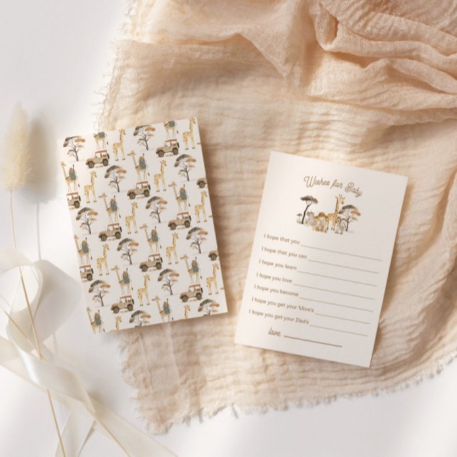 Tarjeta De Recepción Animales salvajes de Safari que Baby Shower desea  (Subido por el creador)