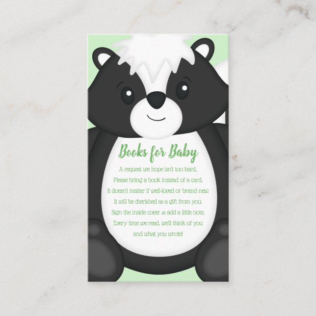 Tarjeta De Recepción Animales Skunk Baby Shower Woodland (Anverso)