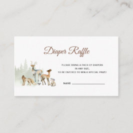 Tarjeta De Recepción Animales Woodland Diaper Raffle