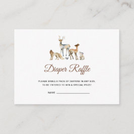 Tarjeta De Recepción Animales Woodland Diaper Raffle