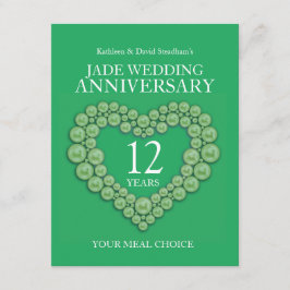 Tarjeta De Recepción Aniversario de bodas de jade número 12 elección de