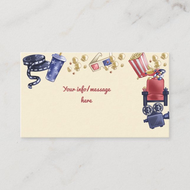 Tarjeta De Recepción Aniversario de la noche de la película para niños (Anverso)