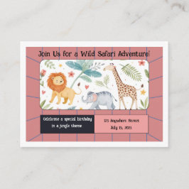 Tarjeta De Recepción Aniversario de la Selva Safari